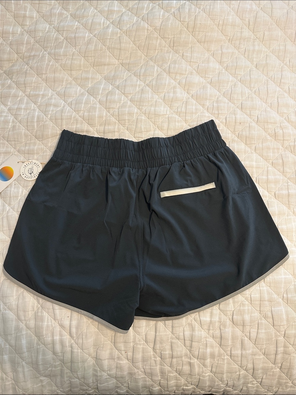 Vuori Navy Athletic Cardiff Shorts with White Trim - Picture 2 of 4